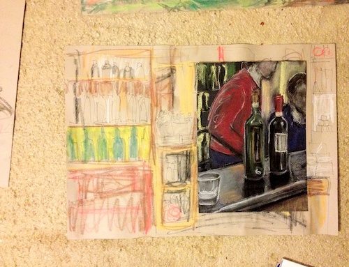 wine bottle drawings