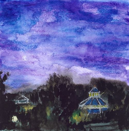 Chattanooga Carousel at Night mixed-media artwork