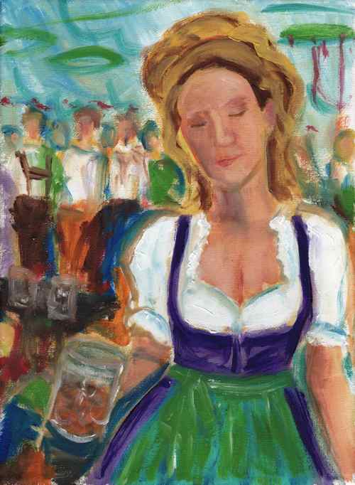 Daily Painting: Oktoberfest Dirndl study