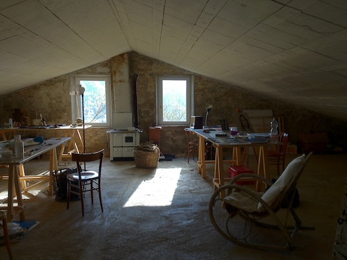 the shared studio at Ginestrelle