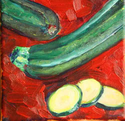 oil on canvas, zucchini
