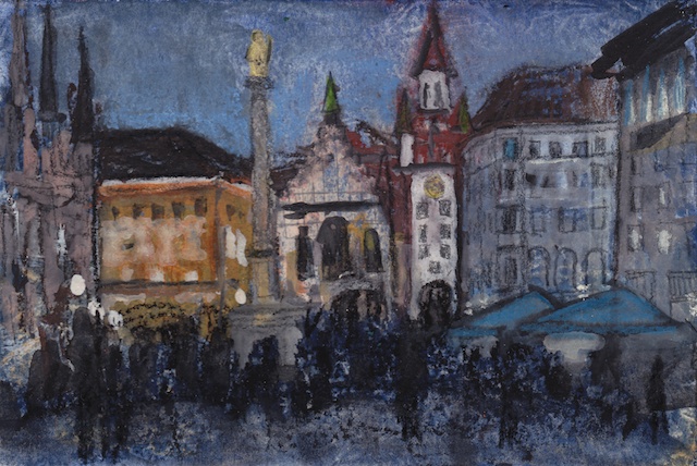 Munich Marienplatz Mixed Media