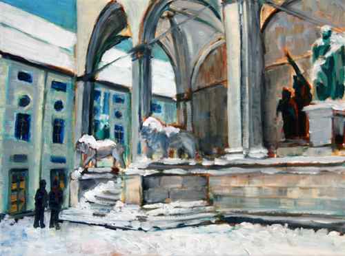 Painting: Snowy Odeonsplatz