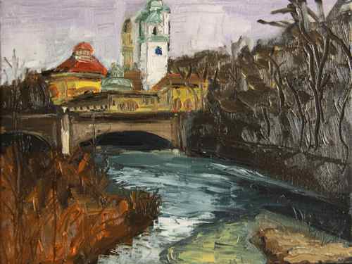 Volksbad Munich original painting