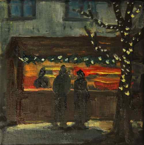 Painting: Evening at the Christmas Market