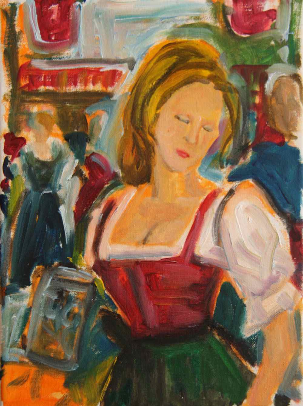 Oktoberfest Dirndl Study - original oil painting