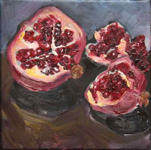 fresh pomegranate painting