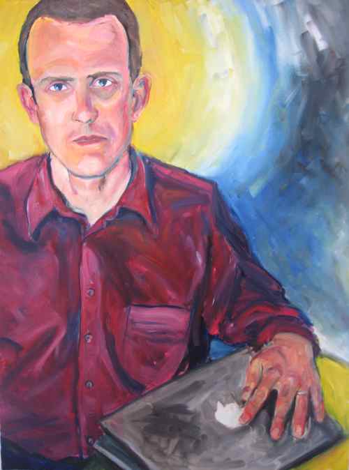 Scott - oil portrait with attribute, in progress