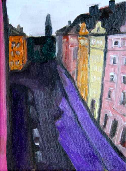 Painting: the view down my street