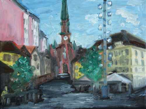 Painting: Munich Wienerplatz study #3