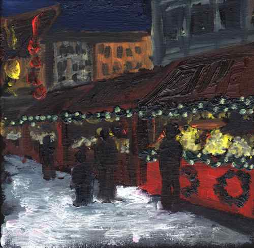 Painting: Christmas Market at Marienplatz