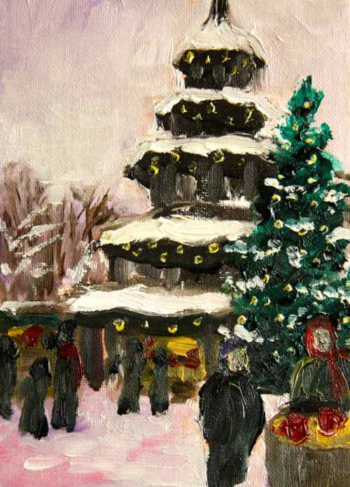 Painting: postcard from the Christmas market